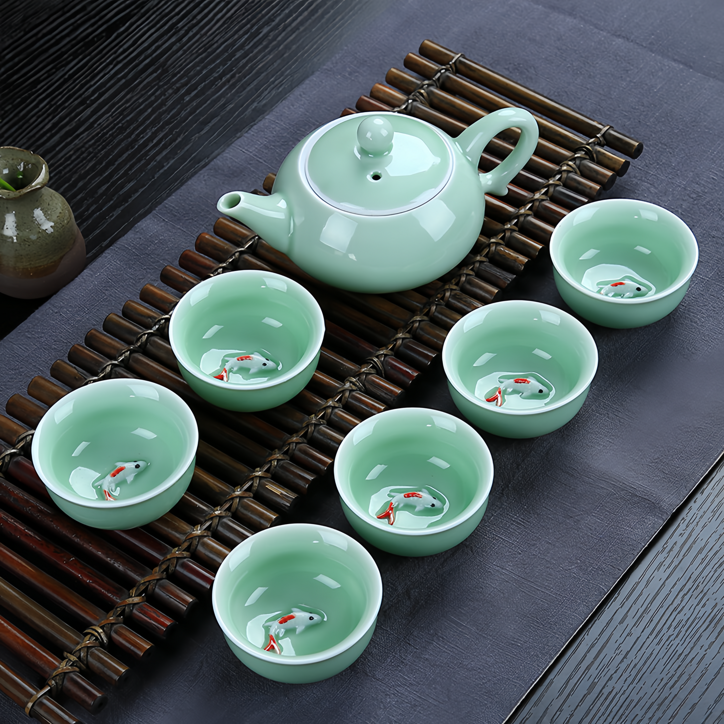 Set001. Lucky Koi teacup set